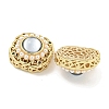 Brass with ABS Imitation Pearl with Resin with Clear Cubic Zirconia Charms KK-Q820-34G-2