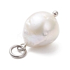 Natural Baroque Pearl Keshi Pearl Pendants PALLOY-JF04627-02-4