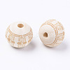 Unfinished Natural Wood European Beads WOOD-S057-022B-2