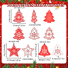 80Pcs 8 Styles Christmas Theme Wood Pendants WOOD-SC0001-81-2