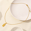 304 Stainless Steel Rectangle Pendant Necklaces LL9510-4-2