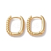 Half Spiral Rectangle Brass Hoop Earrings for Women EJEW-B056-18G-1