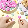 150Pcs 5 Colors Spray Painted Wood Beads WOOD-CJ0001-81-4