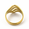 Ion Plating(IP) 304 Stainless Steel Wave Adjustable Ring for Women RJEW-B027-05G-3