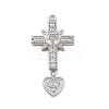 Brass Micro Pave Clear Cubic Zirconia Pendants KK-L228-35P-1