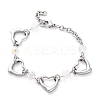 201 Stainless Steel Heart Link Chain Bracelets BJEW-B078-177P-02-2