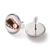 Sport Balls Glass & 304 Stainless Steel Stud Earrings for Women LS-EJEW-H005-01P-06-2
