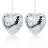 Heart Glass Mirror Ball Reflective Ball AJEW-WH0036-123A-1