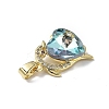 Real 18K Gold Plated Rack Plating Brass Micro Pave Clear Cubic Zirconia Pendants KK-C015-22G-11-2