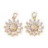Rack Plating Brass Clear Cubic Zirconia Pendants KK-B078-01G14-1