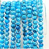 Opaque Spray Painted Glass Beads Strands GLAA-WH0015-43P-1
