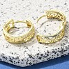 Brass Clear Cubic Zirconia Hoop Earrings EJEW-M047-23G-3