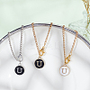 Flat Round with Letter Alloy Enamel Wine Glass Charms AJEW-AB00184-21-4