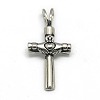 Fashionable Retro 304 Stainless Steel Cross with Claddagh Ring Pendants STAS-L017-54-1