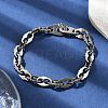 304 Stainless Steel Oval Link Chains Bracelets for Men & Women BJEW-D042-39P-3