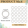 1000Pcs 304 Stainless Steel Split Rings STAS-ME0002-56-2