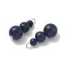Natural Lapis Lazuli Round Beaded Pendants PALLOY-JF02867-12-2