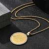 201 Stainless Steel Rhinestone Pendant Necklaces for Women NJEW-U021-06P-2