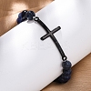 Round Natural Sodalite Bead Stretch Bracelets BJEW-F493-08EB-02-3