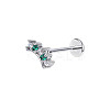 316L Surgical Stainless Steel Pave Green Cubic Zirconia Cartilage Earrings FS-WGC0A44-03-1
