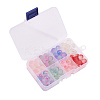 96Pcs 8 Colors Transparent Spray Painted Frosted Glass Beads GLAA-CJ0001-40-7