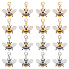 32Pcs 2 Colors Bees Alloy Enamel Pendant Decorations HJEW-PH02214-1