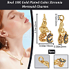 8Pcs Brass Micro Pave Cubic Zirconia Pendants KK-BBC0014-40-2