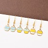 Ocean Series 304 Stainless Steel Enamel Dangle Earrings LS-EJEW-K017-01A-G-1