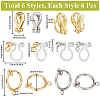 36Pcs 6 Styles 304 Stainless Steel Clip-on Earring Findings STAS-SC0008-33-2