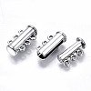 3-Strands Brass Magnetic Slide Lock Clasps X-KK-Q740-16P-2