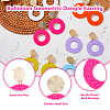 6 Pairs 6 Colors Acrylic Donut Dangle Stud Earrings with Steel Iron Pins for Women EJEW-FI0002-63-4