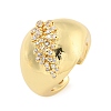 Clear Cubic Zirconia Open Cuff Ring RJEW-L121-013G-1
