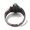 Synthetic Turquoise Horse Eye Adjustable Rings RJEW-K271-05R-11-4