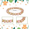 Faceted Rondelle Handmade Inner Flower Gold Sand Lampwork & Iron Beaded Stretch Bracelets for Women BJEW-SW001579-05-3