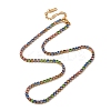 3MM 304 Stainless Steel Rhinestone Cup Chain Necklaces for Women NJEW-G175-01G-01-4