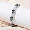 Natural  Chalcedony
 & Non-magnetic Synthetic Hematite Beaded Braided Bead Bracelets for Men Women BJEW-Z148-08P-03-5