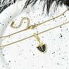 304 Stainless Steel & Rhinestone & Enamel Pendant Necklaces for Women NJEW-G157-03G-3