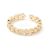 Clear Cubic Zirconia Star Cuff Ring KK-D067-34G-RS-2