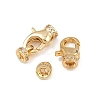 Brass Micro Pave Clear Cubic Zirconia Cord Ends KK-C136-01G-2