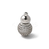 Brass Silver Micro Pave Clear Cubic Zirconia Screw Clasps KK-U052-40P-1