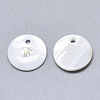 Natural White Shell Mother of Pearl Shell Charms X-SSHEL-N036-053F-1
