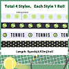 4 Rolls 4 Styles Polyester Sport Ball Printed Grosgrain Ribbon OCOR-GF0004-31A-2