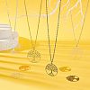 8Pcs 4 Colors Filigree Tree of Life Brass Pendants KK-NB0002-56-2