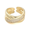 Rack Plating Brass Pave Cubic Zirconia Rings for Women RJEW-B064-09G-2