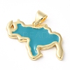 Eco-Friendly Rack Plating Brass Enamel Pendants KK-R143-03B-1