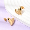 304 Stainless Steel Heart Pendant Necklaces & Bracelets & Stud Earrings Sets SJEW-P008-01G-3