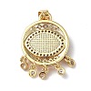 Lampwork Evil Eye Pendants with Colorful Cubic Zirconia ZIRC-L102-14G-04-3