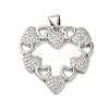 Rack Plating Brass & Clear Cubic Zirconia Pendants KK-S372-27P-1