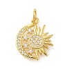 Rack Plating Brass Micro Pave Cubic Zirconia Pendants KK-S396-68G-1