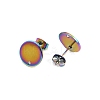Ion Plating(IP) 304 Stainless Steel Stud Earring Findings STAS-P198-25-12mm-M-2